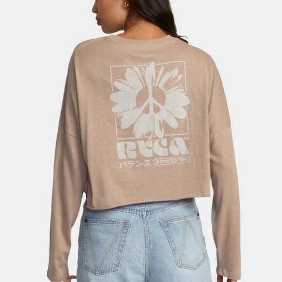 RVCA Cloud Long Sleeve Warm Taupe NWT - Picture 2 of 2